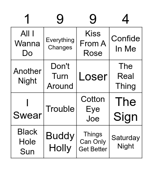 Round 1 Bingo Card