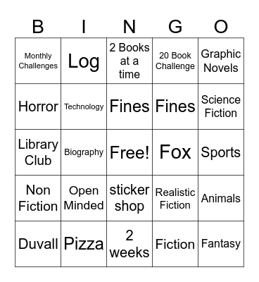 Library Orientation Bingo Card