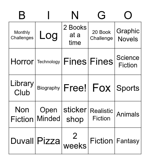 Library Orientation Bingo Card