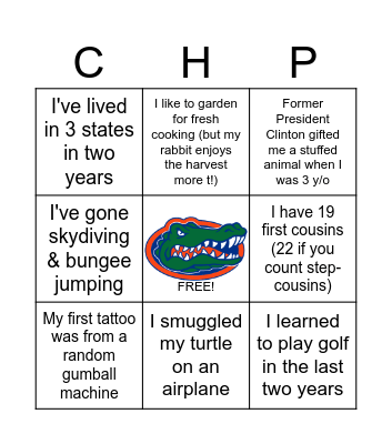 Happy Hour CHP Bingo! Bingo Card