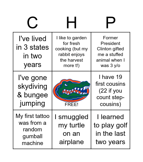 Happy Hour CHP Bingo! Bingo Card
