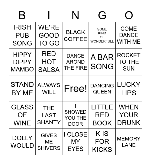 MITCHEY'S LINE DANCING BINGO Card