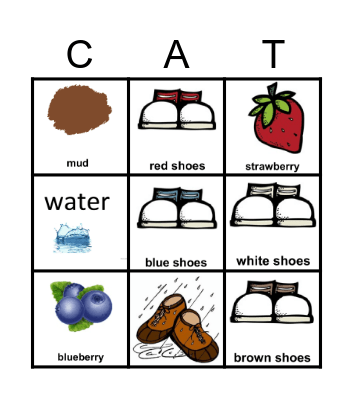 Pete the cat Bingo Card