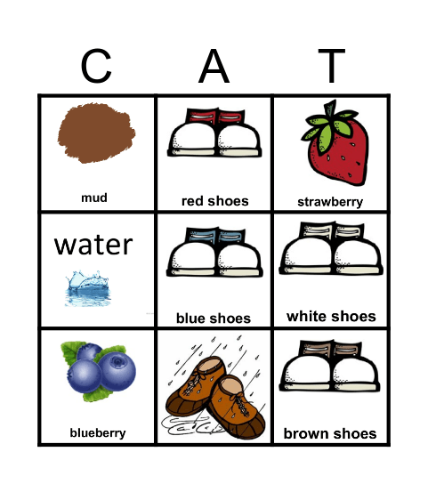 Pete the cat Bingo Card