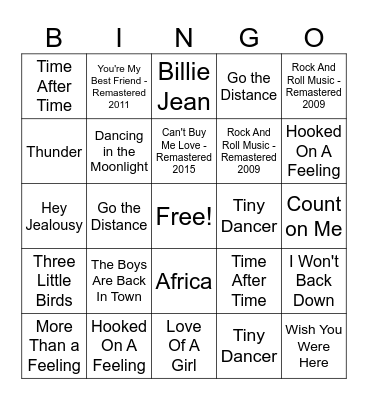 MF Music Bingo! Bingo Card
