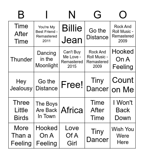 MF Music Bingo! Bingo Card