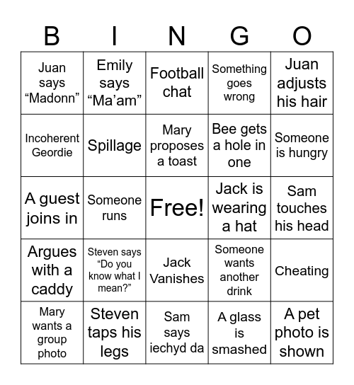 Christina's Card Bingo Card