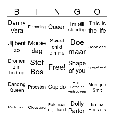 muziekbingo Card