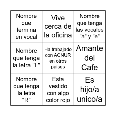 Ice Breaker Bingo Card