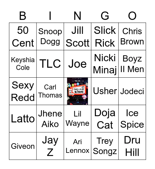 Trap & RNB Bingo Card