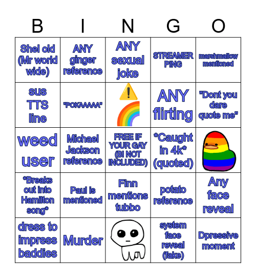 Queerest Bingo Card