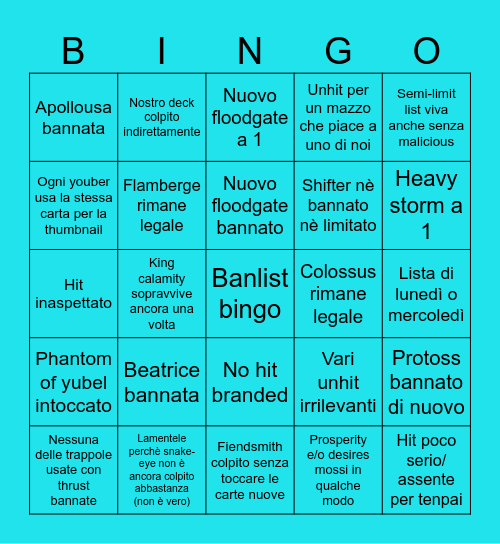 Bingo Banlist Bingo Card
