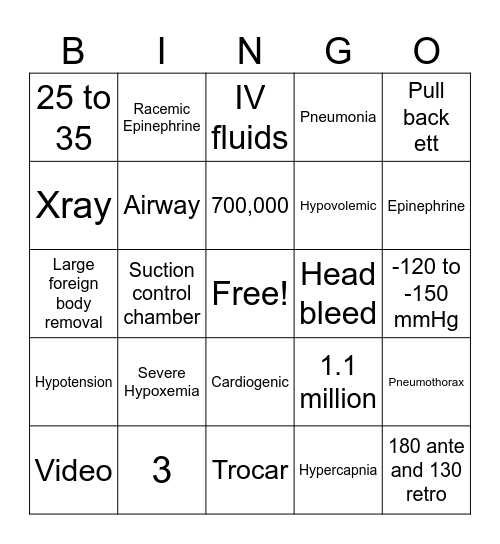 RC 140 Midterm Bingo Card