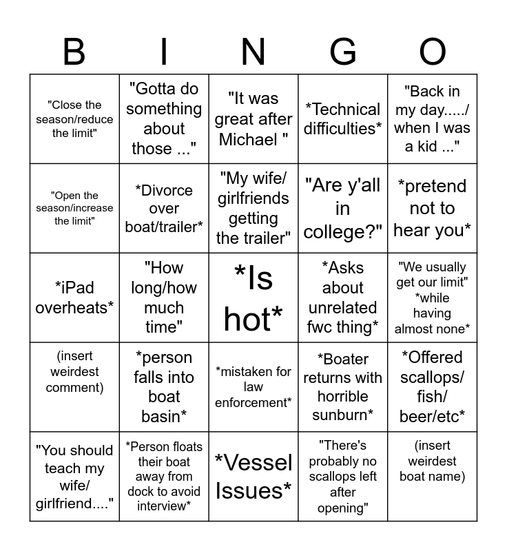 FDM Bingo Card