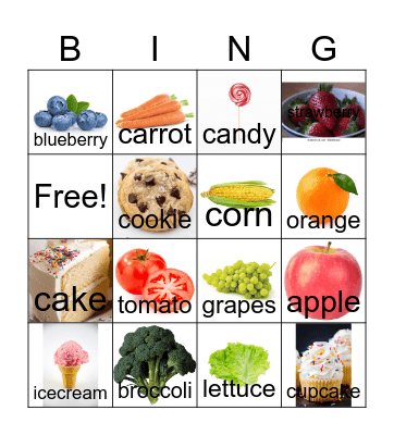 Food Bingo Card