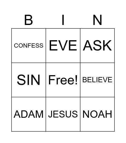 Tower of Babel Bingo Card