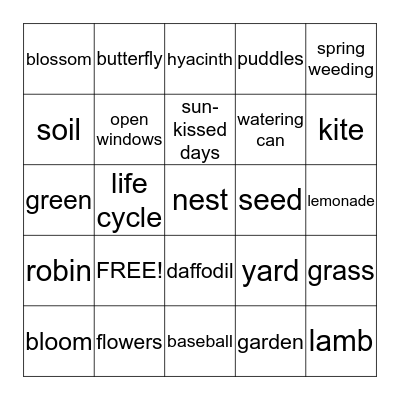 SPRING  BINGO Card