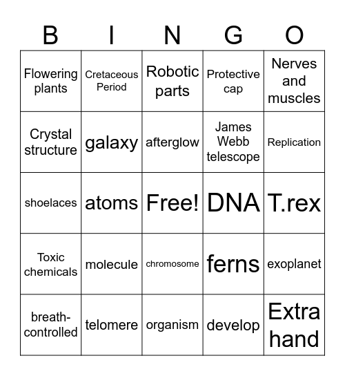 Science Stuff Today Bingo Card