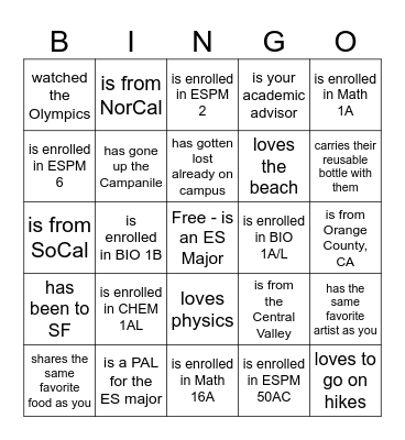 ES FYR GBO Bingo Card