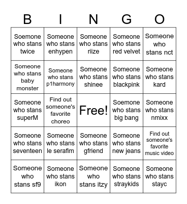 KPOP  BINGO Card