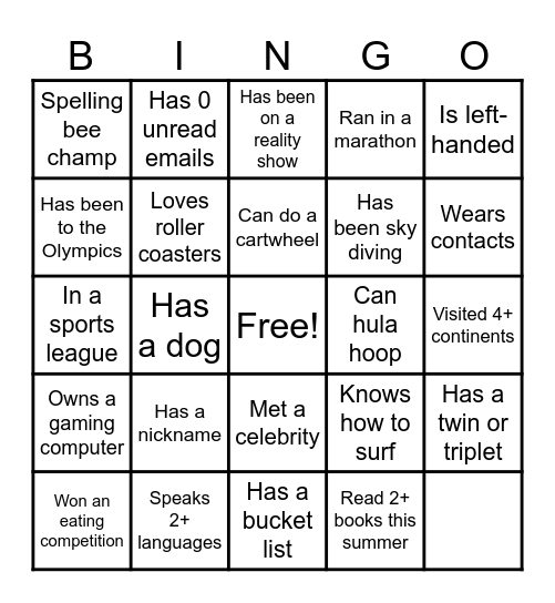 BINGO! Bingo Card