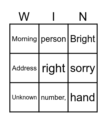 Return to sender Bingo Card
