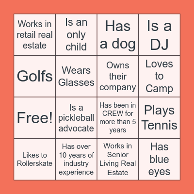 CREW Atlanta - Find Someone Who Bingo Card