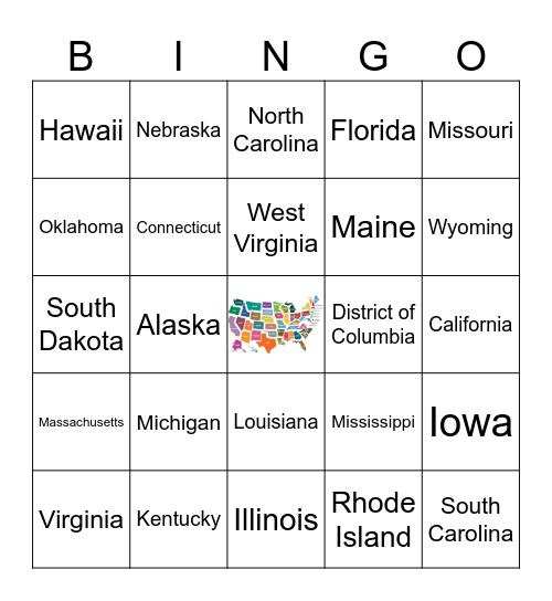 A Song for Every State Bingo Card