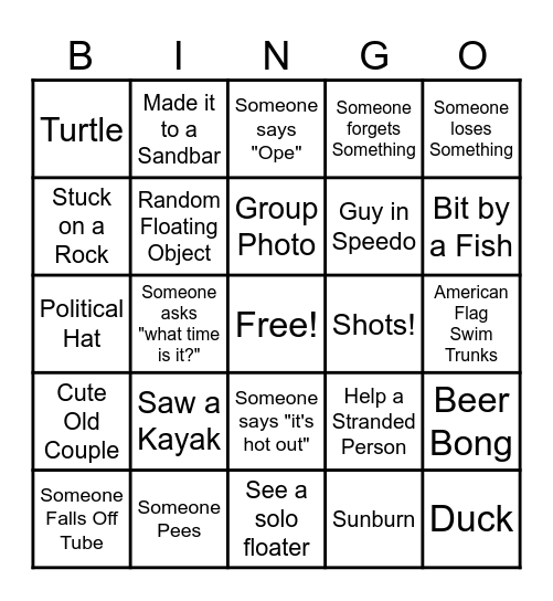 Short-Lugo-Gassen River Bingo 2024! Bingo Card