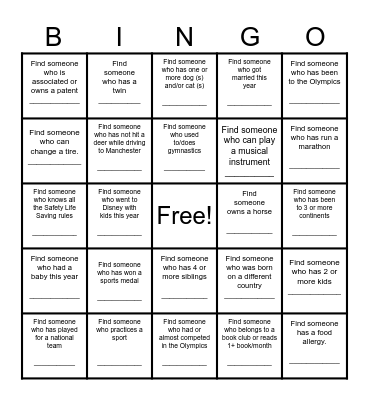 Amcor R&D: Find Someone Who______ Bingo Card