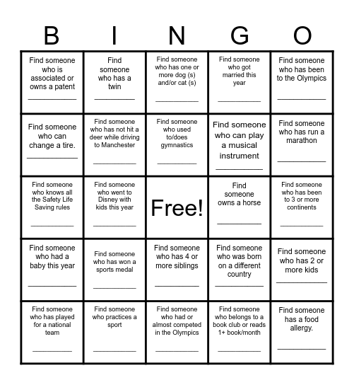 Amcor R&D: Find Someone Who______ Bingo Card