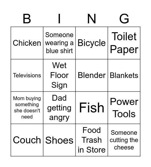 Costco Bingo Card