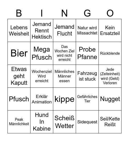 GoldRush Alaska Bingo Card