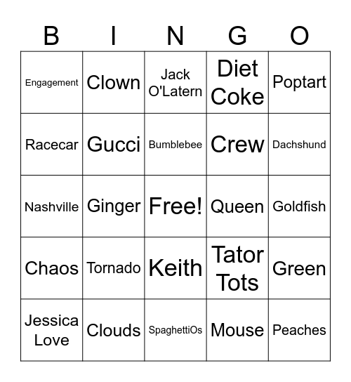 Intern Bingo Card