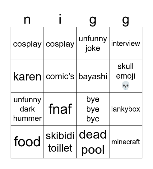 youtube shorts bingo Card