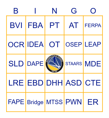Hastings Sped Bingo Card