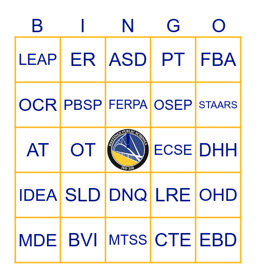 Hastings Sped Bingo Card