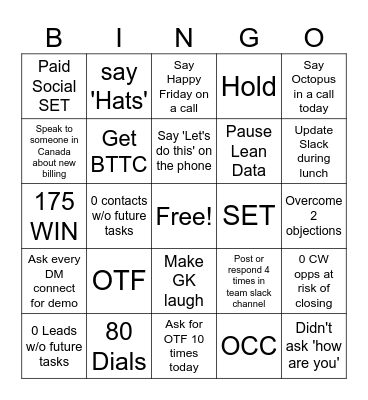 BINGO Card