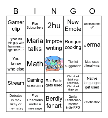 Berdnestrest Bingo Card