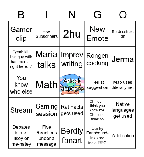 Berdnestrest Bingo Card