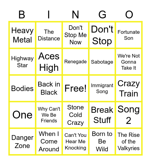 MUSIC BINGO at the Ann Arbor Eagles! Bingo Card