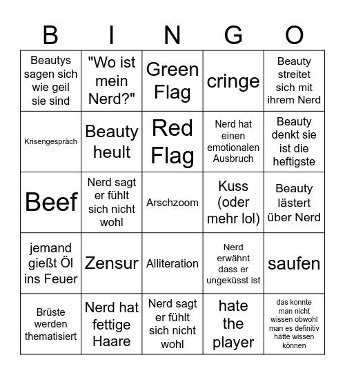 Bingii Bingo Card