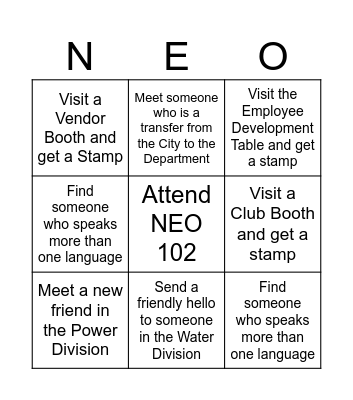NEO102 MIXER Bingo Card