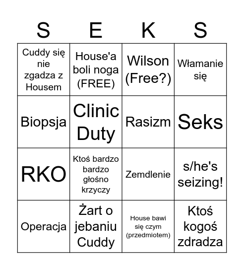 Domek Bingo Card