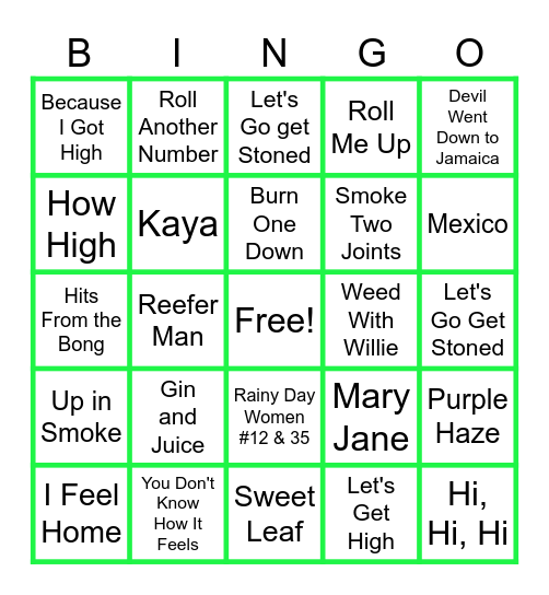 MUSIC BINGO at the Ann Arbor Eagles! Bingo Card