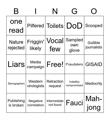Huanan market paper LL Bingo Card