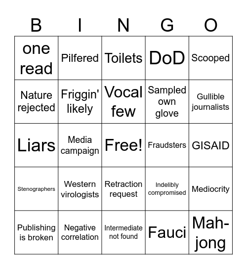 Huanan market paper LL Bingo Card