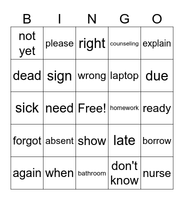 #1 SELF-ADVOCACY SKILLS IN ASL Bingo Card