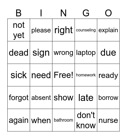 #1 SELF-ADVOCACY SKILLS IN ASL Bingo Card