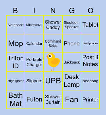 Move In  Bingo Card